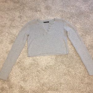 Brandy melville light grey sweater with buttons